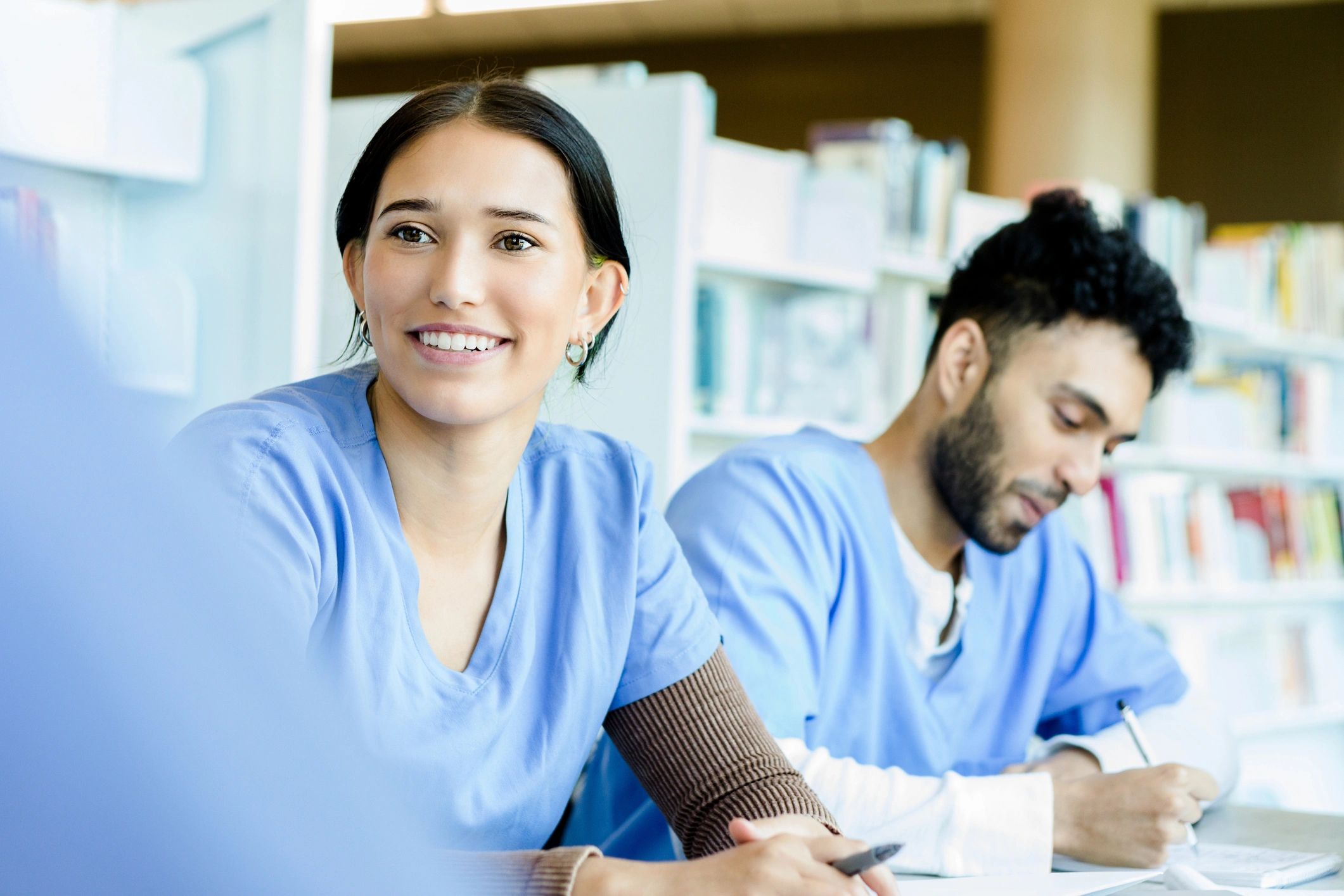 Medical students attending a study session