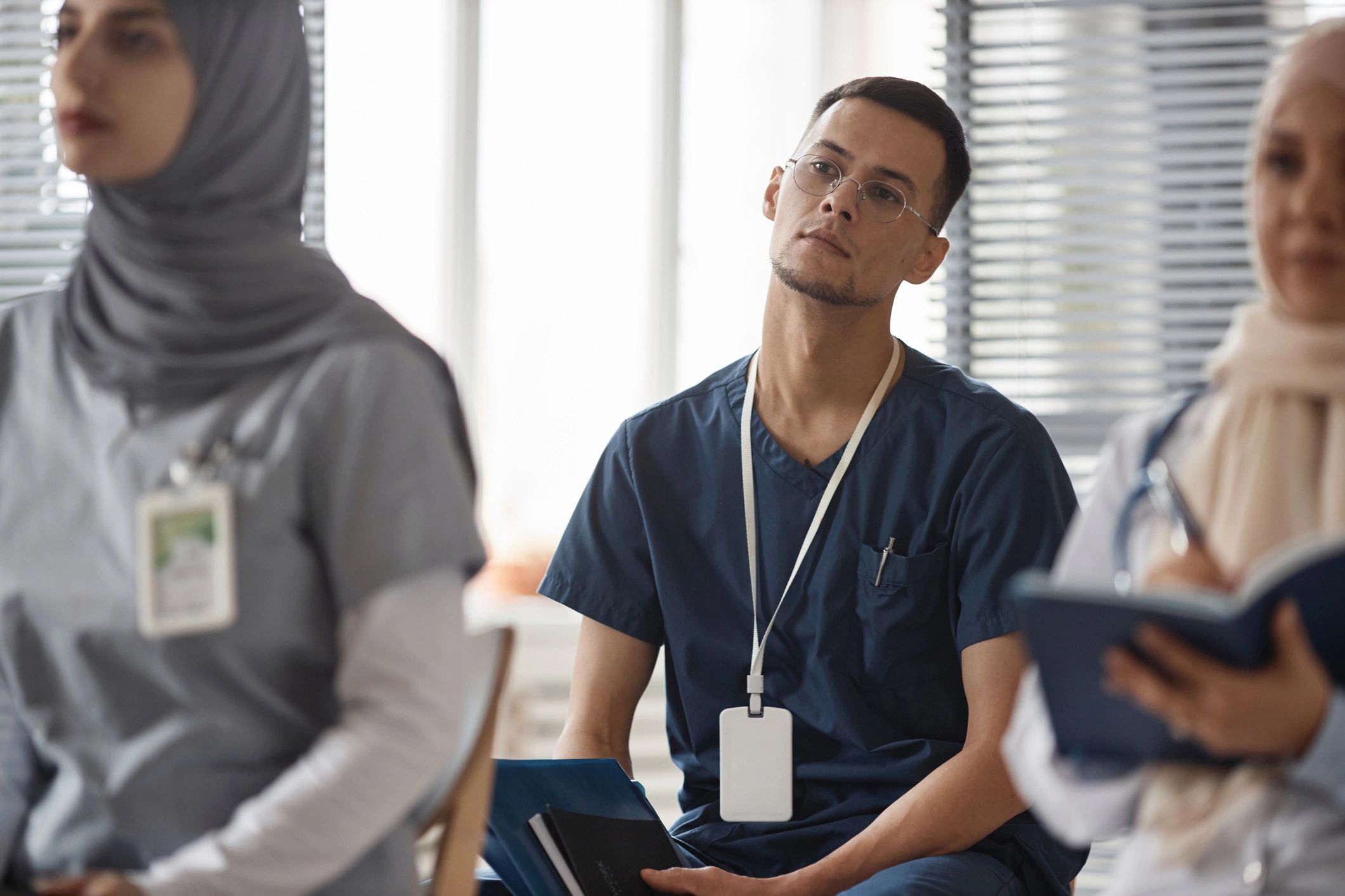 Doctor attending a medical training session