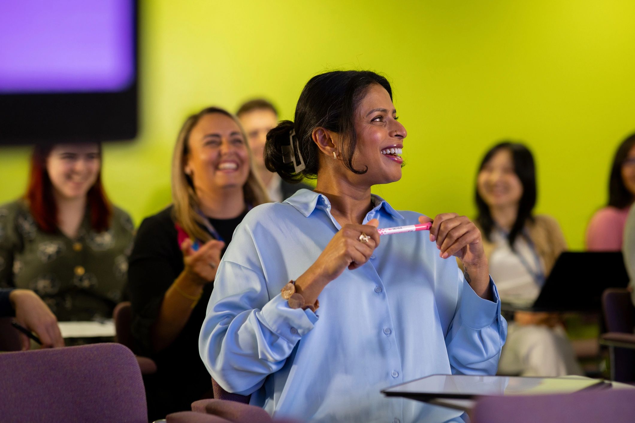 Medical students attending a classroom lecture