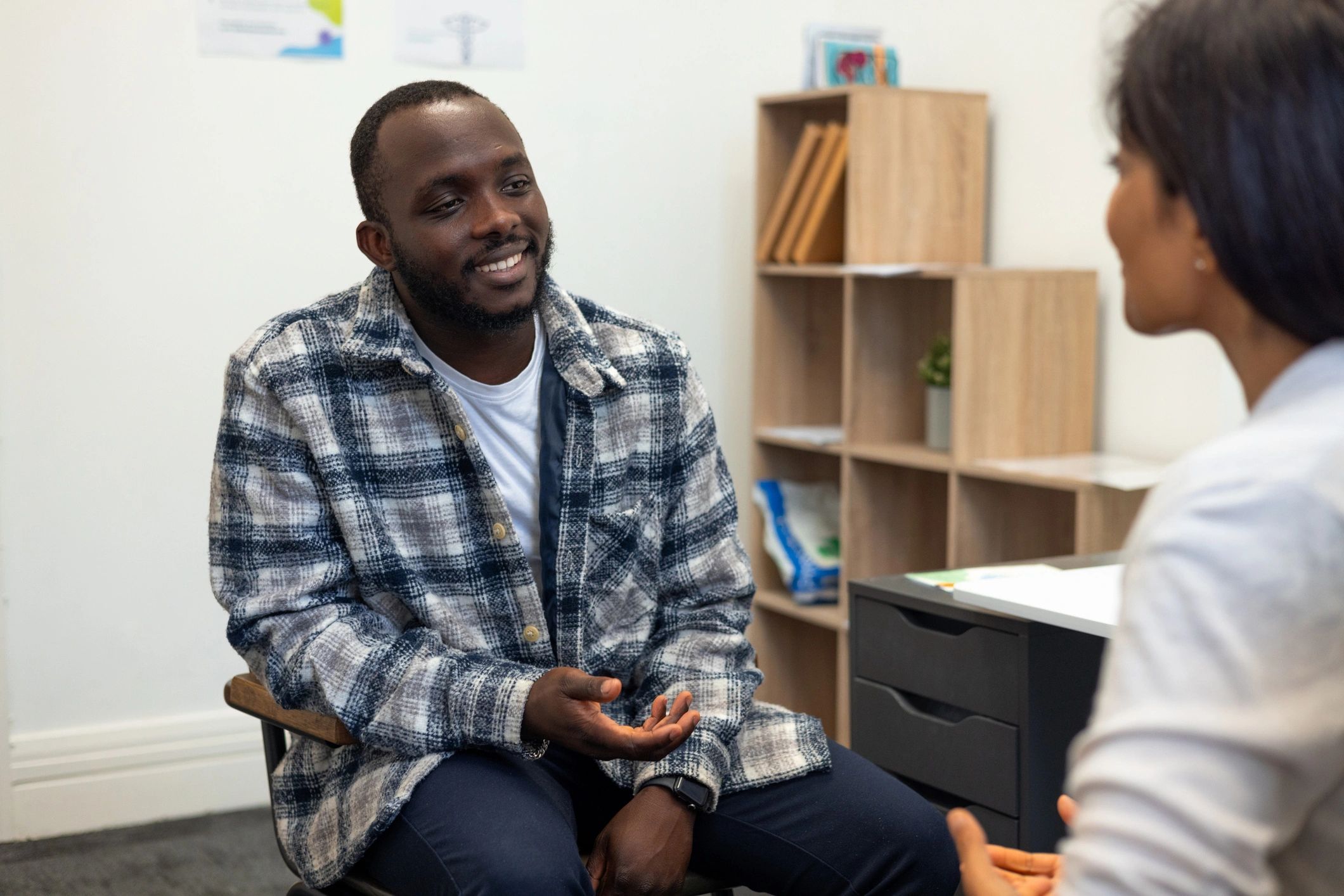 Patient speaking with doctor during consultation